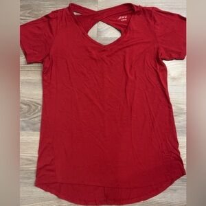 BCG Red Cut Out Short Sleeve Tee